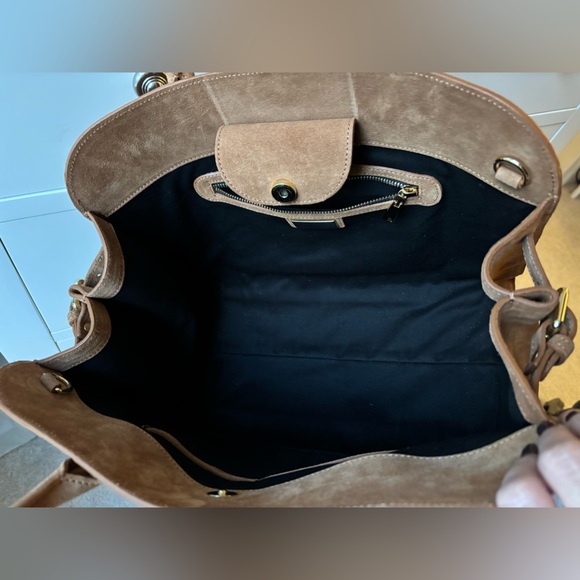 Claudia Firenze Suede Camel Bag NWT w/Shoulder Strap - Picture 10 of 17